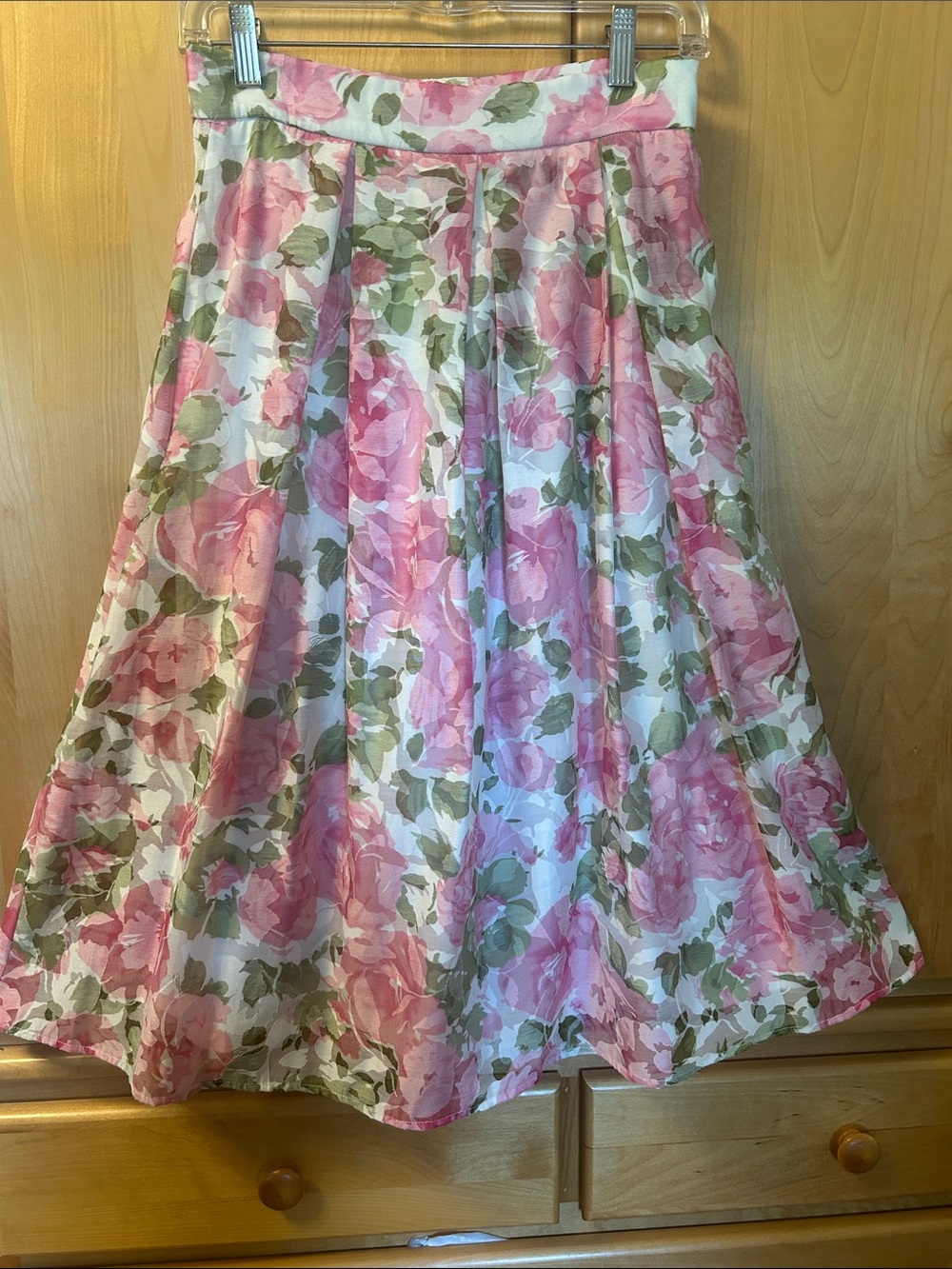 Beautiful NWT Lined Organza Pleated Skirt